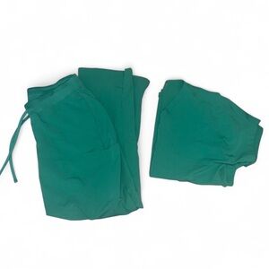 Mandala Green Scrub Set Women’s Large Top & Bottom Elastic Waist